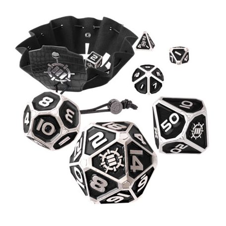 ENHANCE Tabletop RPGs 7pc Metal RPG Dice (Collector's Edition Black)-ENTTDM7520BKEW