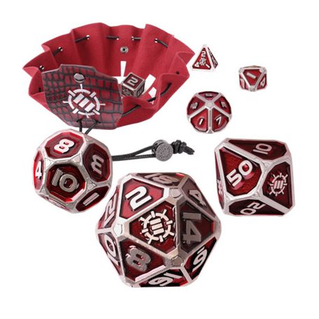 ENHANCE Tabletop RPGs 7pc Metal RPG Dice (Collector's Edition Red)-ENTTDM7520RDEW