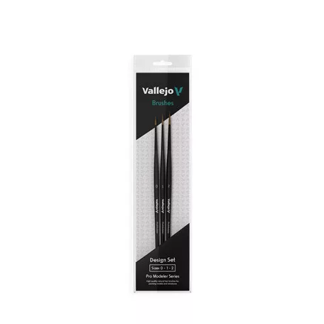Vallejo - Brush Set / Pro Modeler - Design Set - Natural Hair (Sizes 0, 1 & 2)-B01991