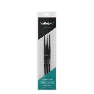 Vallejo - Brush Set / Detail - Definition Set - Synthetic fibers (Sizes 4/0, 3/0 & 2/0)-B02990