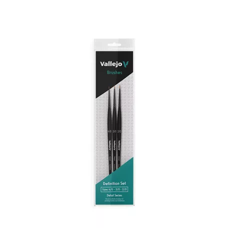 Vallejo - Brush Set / Detail - Definition Set - Synthetic fibers (Sizes 4/0, 3/0 & 2/0)-B02990