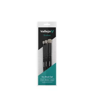 Vallejo - Brush Set / Dry Brush - Dry Brush Set - Natural Hair (S, M & L)-B07990