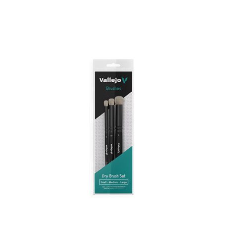 Vallejo - Brush Set / Dry Brush - Dry Brush Set - Natural Hair (S, M & L)-B07990