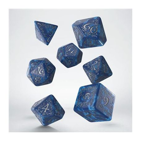 Elvish Cobalt & Silver Dice Set-SELV10