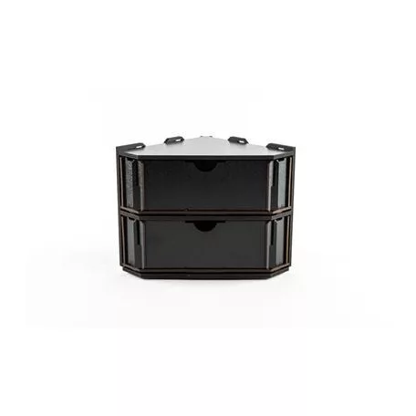 Kraken Wargames - Black Rack - End Element with Two Drawers-KWG0523-25