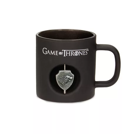 Stark 3D Rotating Emblem Black Glass Mug Game Of Thrones-SDTHBO89753