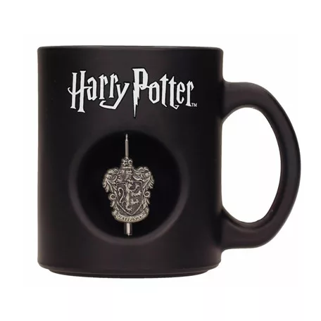 Gryffindor Emblem 3D Rotating Emblem Black Mug Harry Potter-SDTWRN22000