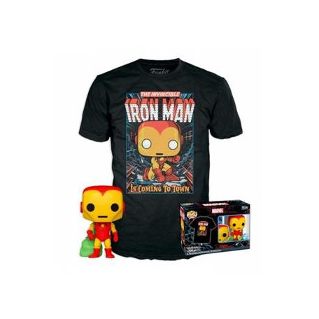 Funko POP! POP&Tee: Marvel - Holiday Iron Man-FK72838
