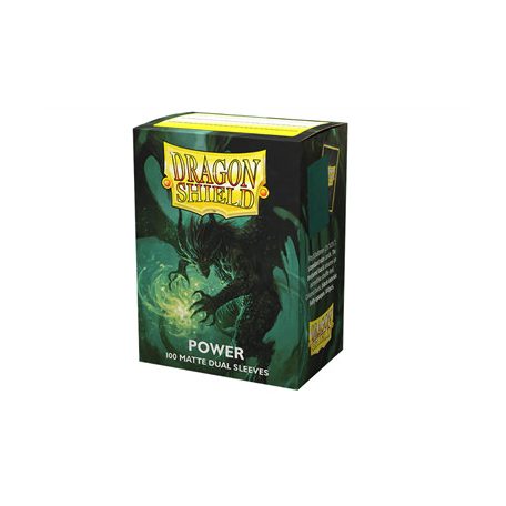 Dragon Shield Dual Matte Sleeves - Metallic Green / Power (100 Sleeves)-AT-15063