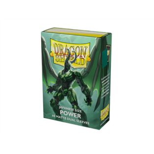 Dragon Shield Dual Matte Japanese Size Sleeves - Metallic Green / Power (60 Sleeves)-AT-15163