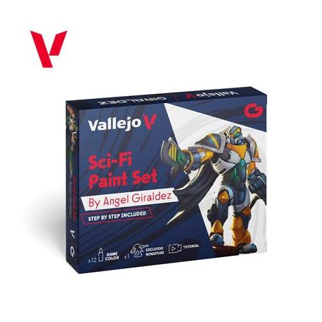 Vallejo - Game Color / 12 colors + figure - Sci-Fi Paint Set by Angel Giraldez 18 ml-72313