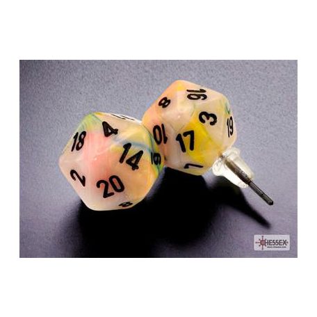 Chessex Stud Earrings Festive Circus Mini-Poly d20 Pair-54506