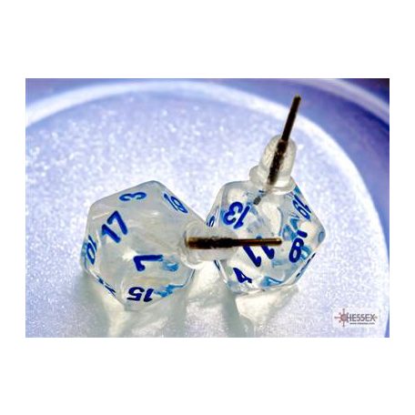 Chessex Stud Earrings Borealis Icicle Mini-Poly d20 Pair-54511
