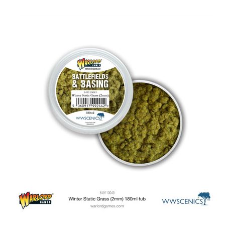 Battlefields & Basing: Winter Grass 2mm Static Grass (180ml)-849110043
