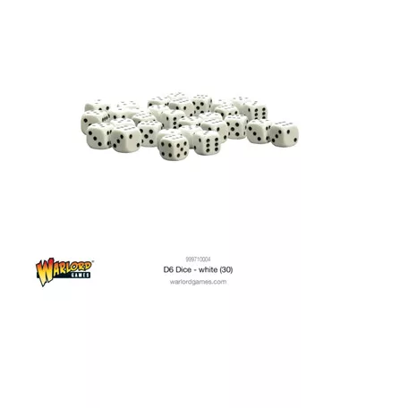 Warlord Games Dice - Spot Dice 10mm - White D6 (30)-999710004