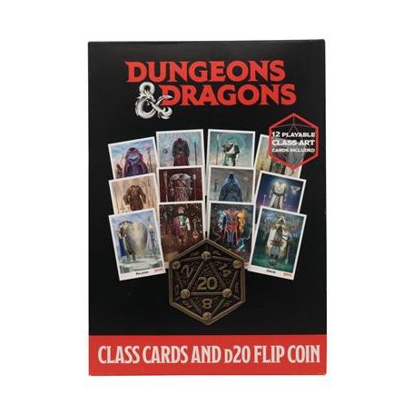 Dungeons & Dragons Class Cards and D20 Flip Coin-HAS-DUN21