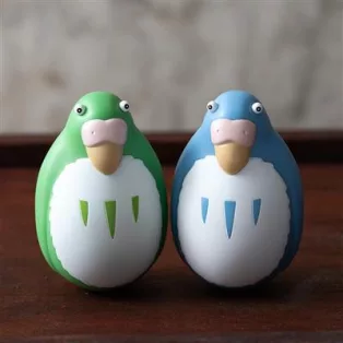 The Boy and the Heron - Two pack Roly-poly figurines Blue & Green Parakeet-Ensky-70531