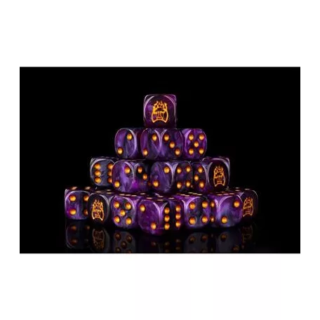Conquest - Baron of Dice: Old Dominion Faction Dice on Translucent Purple w/ Gold Pips Dice-PBW8523