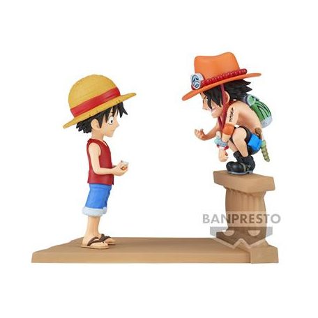 ONE PIECE WORLD COLLECTABLE FIGURE LOG STORIES-MONKEY.D.LUFFY & PORTGAS.D.ACE--BP89475P