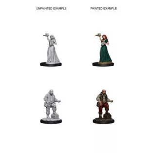 Pathfinder Deep Cuts Unpainted Miniatures - Merchants (Serving Girl/Merchant)-WZK72584