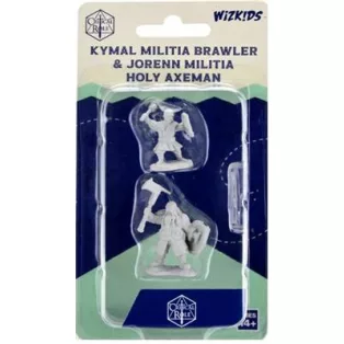Critical Role Unpainted Miniatures: Kymal Militia Brawler & Jorenn Militia Holy Axeman-90467