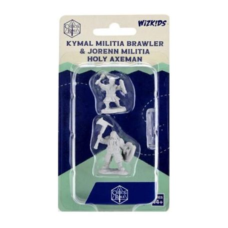Critical Role Unpainted Miniatures: Kymal Militia Brawler & Jorenn Militia Holy Axeman-WZK90467