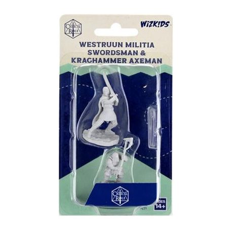 Critical Role Unpainted Miniatures: Westruun Militia Swordsman & Kraghammer Axeman-WZK90471