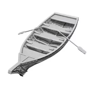 Wizkids Deep Cuts Unpainted Miniatures: Rowboat & Oars-90503
