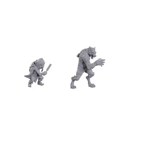 Critical Role Unpainted Miniatures: Chetney Pock O'Pea & Werewolf - EN-WZK90411