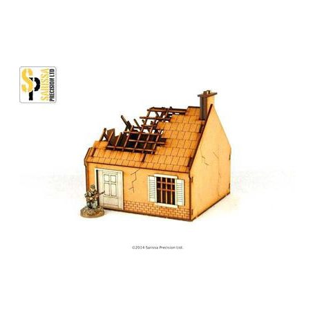 Sarissa Hobby & Terrain - Single Storey House - Destroyed-N022