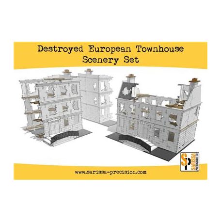 Sarissa Hobby & Terrain - Destroyed European Townhouse Scenery Set-N150