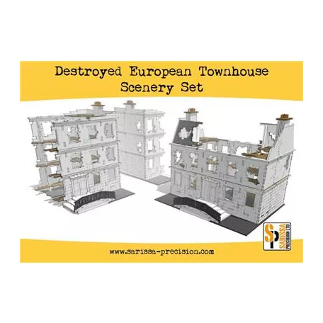 Sarissa Hobby & Terrain - Destroyed European Townhouse Scenery Set-N150