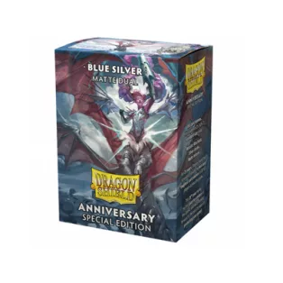 Dragon Shield Standard Matte Dual Sleeves Cobalt & Silver (100 Sleeves)-AT-15064