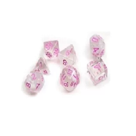 Sirius Dice - Dice Set - White cloud + Pink Ink-SDZ0002-09