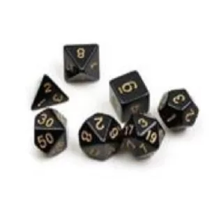 Sirius Dice - Dice Set - Solid Black + Gold ink-SDZ0002-03