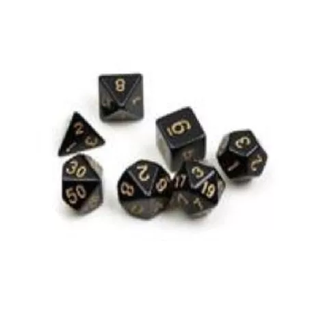 Sirius Dice - Dice Set - Solid Black + Gold ink-SDZ0002-03