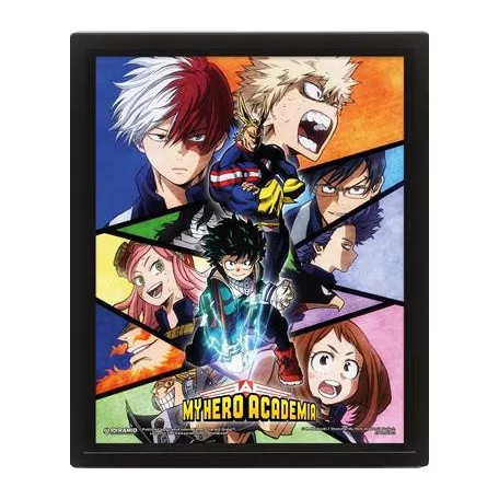 My Hero Academia - Characters Mosaic - 26x20 3D Rahmenbild-MER856