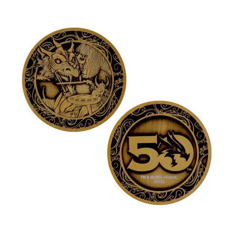 Dungeons & Dragons 50th Anniversary Antique Gold Coin-HAS-DUN65