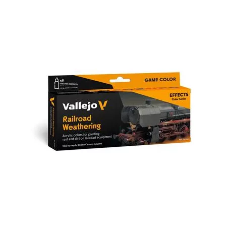 Vallejo - Model Color / Effects / 8 colors set - Railroad Weathering by Chema Cabrero 18 ml-70264