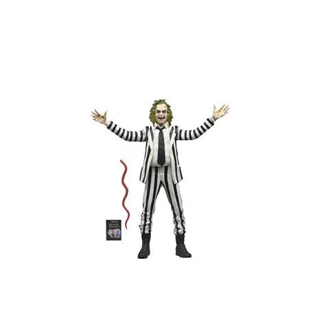 Beetlejuice (1988) - 7" Scale Action Figure - Black and White Striped Suit Beetlejuice in a Blister-NECA60743