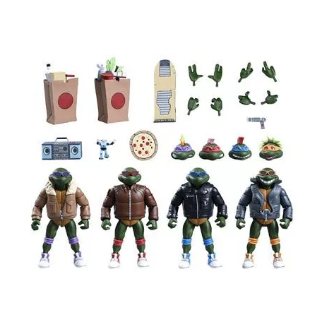 TMNT (Cartoon) - 7” Scale Action Figure - Punk Turtles 4 Pack-NECA54381