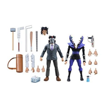 TMNT (Cartoon) - 7” Scale Action Figure - Business Suit Casey Jones & Split Foot Soldier 2 Pack-NECA54394