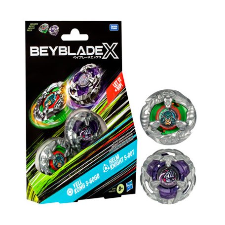 Beyblade X Yell Kong 3-60GB and Helm Knight 5-80T Top Dual Pack Set-G0198ES0