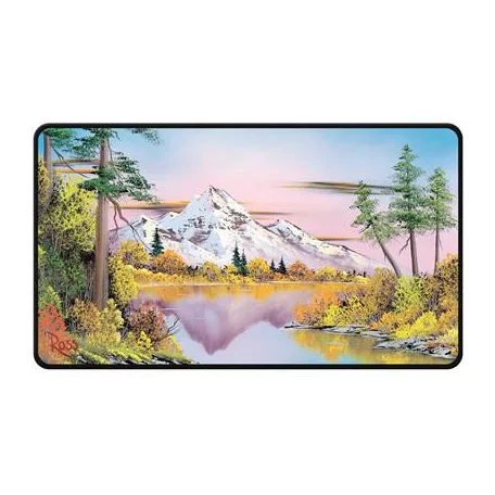 UP - Bob Ross Mighty Mountain Lake Black Stitched Playmat-16531