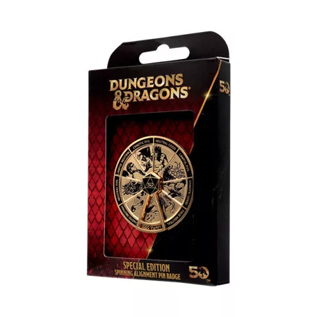 Dungeons & Dragons Gold Plated Alignment Spinner Pin Badge-HAS-DUN54