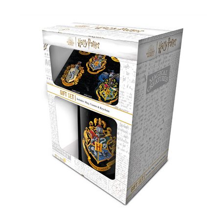 Harry Potter (Colourful Crest) Gift Set (Mug, Coaster & Keychain)-GP86732