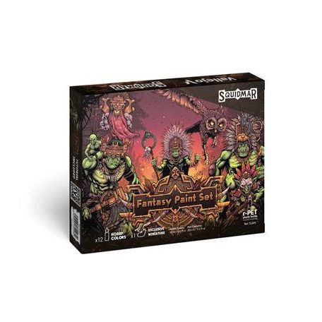 Vallejo - Game Color / 12 colors + figure - Fantasy Paint Set by Squidmar Miniatures 18 ml-72203