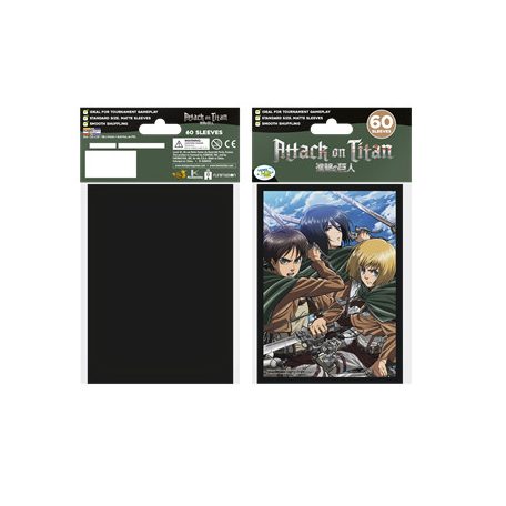 Attack On Titan Yu-Gi-Oh sized Sleeves - Battle Trio (60 Sleeves)-L420054