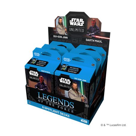 FFG - Star Wars: Unlimited - Legends of the Force Spotlight Deck Display (6 Decks) - EN-SWH0510en