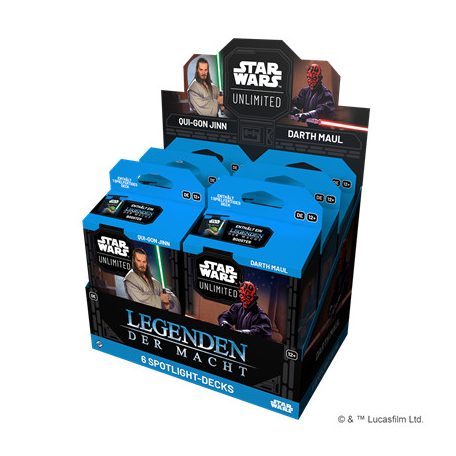 FFG - Star Wars: Unlimited - Legends of the Force Spotlight Deck Display (6 Decks) - DE-SWH0510de